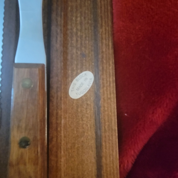 Vintage Forgecraft Wooden Knife Set With Meat Fork - Picture 8 of 8